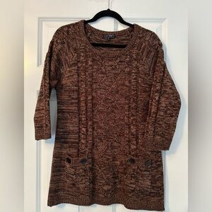 Elegant Brown Knit Sweater